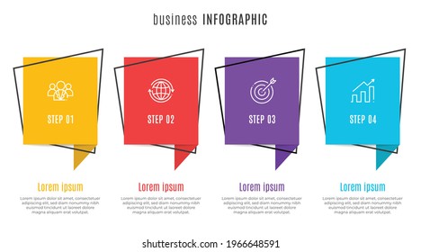 Modern timeline infographic template 4 steps