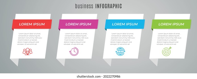 Plantilla infográfica de línea de tiempo moderna 4 pasos
