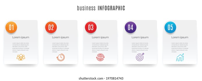 Modern timeline infographic template 5 steps