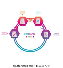 modern timeline infographic template element for workflow,process,presentation with modern shoping bag concept design vector