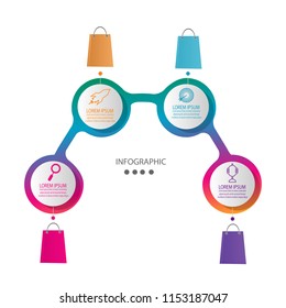 modern timeline infographic template element for workflow,process,presentation with modern shoping bag concept design vector