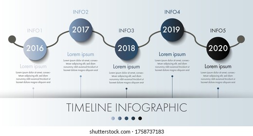 Modern timeline infographic template for presentation.