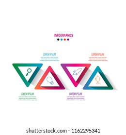 modern timeline infographic template with triangle concept design vector