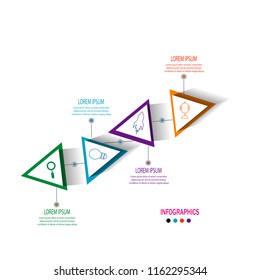 modern timeline infographic template with triangle concept design vector