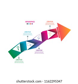 modern timeline infographic template with triangle concept design vector
