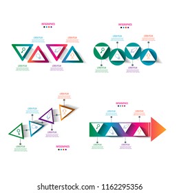 modern timeline infographic template with triangle concept design vector