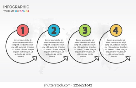 Modern timeline infographic thin line design, Circle 4 options.