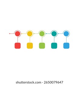 Ilustración vectorial de infografía de la línea de tiempo moderna	