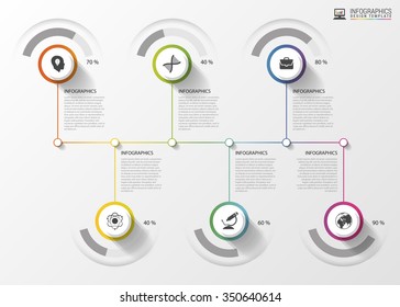 Infografía moderna de la línea de tiempo. Plantilla de diseño colorida. Ilustración vectorial.