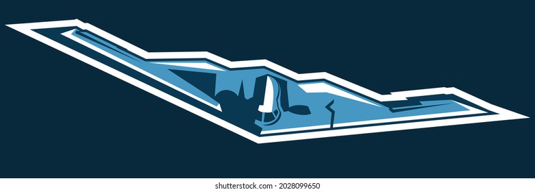 Modern Times American Stealth Bomber Jet Icon Vector Illustration. American Heavy Strategic Bomber.