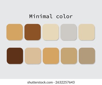  Modern tints and shadows color swatch with a minimal palette, perfect for interior design, print test pages, trendy charts, and digital color use.
