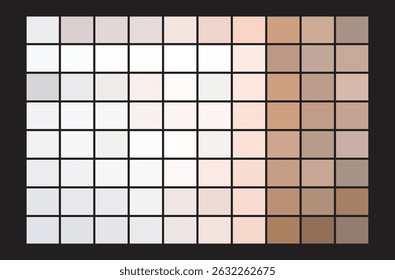  Modern tints and shadows color swatch with a minimal palette, perfect for interior design, print test pages, trendy charts, and digital color use.