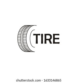 Modern tire wheel outline logo vector icon design illustration 