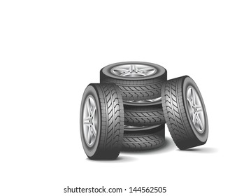 Modern tires are shown in the image.