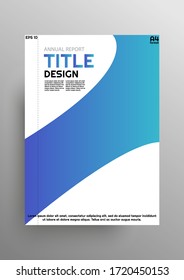Modern title background design with blue gradient, designed in A4 size in minimalist style, for posters, annuals, banners etc. Geometric figure with elements. Eps 10 vector