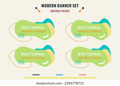 Modern title banner set, with different shapes and colors. Title box template, ready to use for print design and web design.