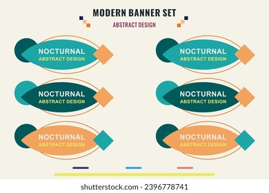 Modern title banner set, with different shapes and colors. Title box template, ready to use for print design and web design.