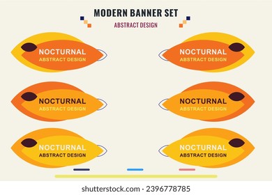 Modern title banner set, with different shapes and colors. Title box template, ready to use for print design and web design.