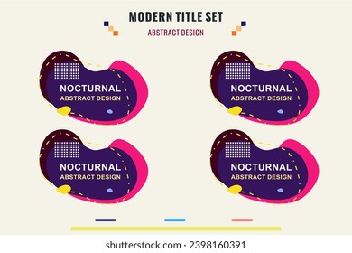 Conjunto moderno de banner de título, con diferentes formas y colores. Plantilla de cuadro de título, lista para usar para diseño de impresión y diseño web. Plantilla de juego de etiquetas.