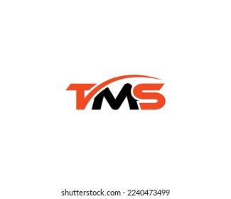Ilustración de vectores de plantillas de diseño de logotipo inicial de la carta TMS moderna.