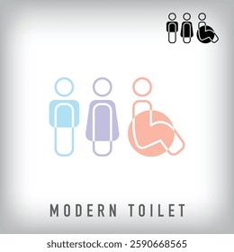 Modern toilet icon design. Creative toilet design, corporate identity. vector