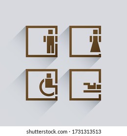 modern toilet signage design for business