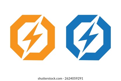 Modern Token icon or Electric energy logo design concept vector