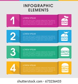 Modern tomato infographic template. infographic design with tomato icons includes burger with pepper. can be used for presentation, diagram, annual report, web design.