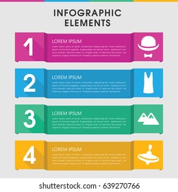 Modern top infographic template. infographic design with top icons includes whirligig, singlet. can be used for presentation, diagram, annual report, web design.