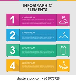 Modern top infographic template. infographic design with top icons includes whirligig, singlet, mountain. can be used for presentation, diagram, annual report, web design.