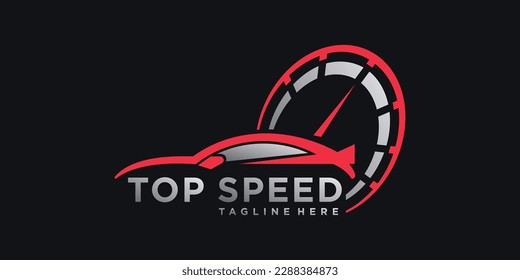 Modern top speed icon logo template design Premium Vektor