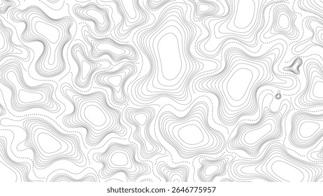 Modern topography abstract lines with dash stroke paths template in transparent background