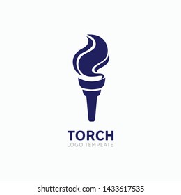 Modern torch and fire logo or icon design. Vector illustration