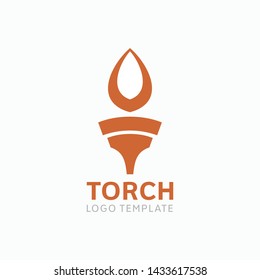 Modern torch and fire logo or icon design. Vector illustration