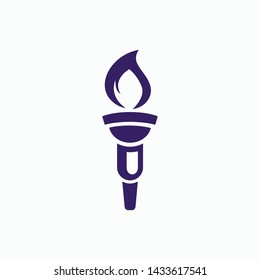 Modern torch and fire logo or icon design. Vector illustration