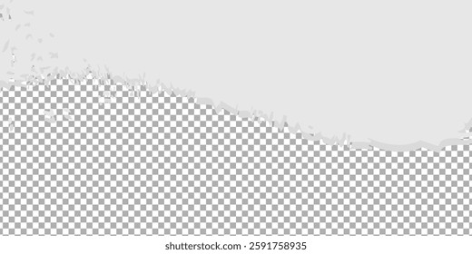 Modern torn white paper with shadow isolated abstract simple