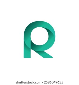 Modern Tosca Green Letter R Logo Design.