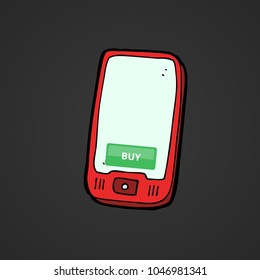 modern touch screen smartphone with blank screen isolated on gray background