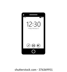 Modern touch screen smartphone icon isolated on white background