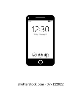 Modern touch screen smartphone icon isolated on white background