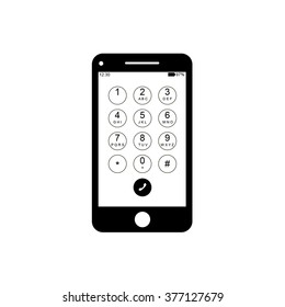 Modern touch screen smartphone icon isolated on white background