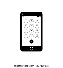 Modern touch screen smartphone icon isolated on white background