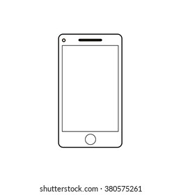 Modern touch screen smartphone icon isolated on white background