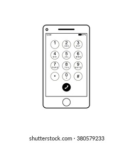 Modern touch screen smartphone icon isolated on white background