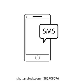 Modern touch screen smartphone icon isolated on white background