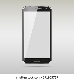 Modern touchscreen cellphone tablet smartphone isolated on light background. vector