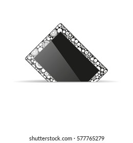 Modern touchscreen cellphone tablet smartphone isolated on background. vector