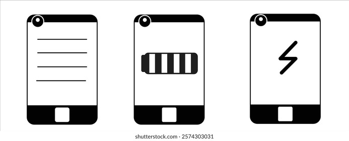 Modern touchscreen smartphone icon, vector illustration.