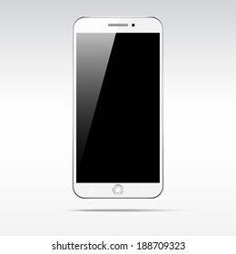 Modern touchscreen smartphone isolated on light background.  Empty screen