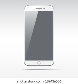 Modern touchscreen smartphone isolated on light background.  Empty screen